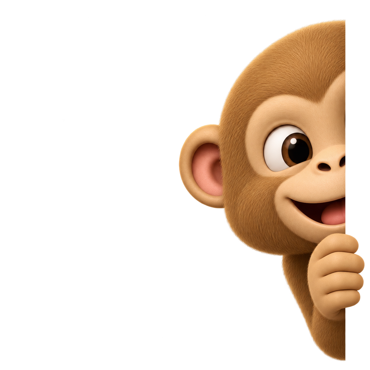 Monkey peeking from the edge